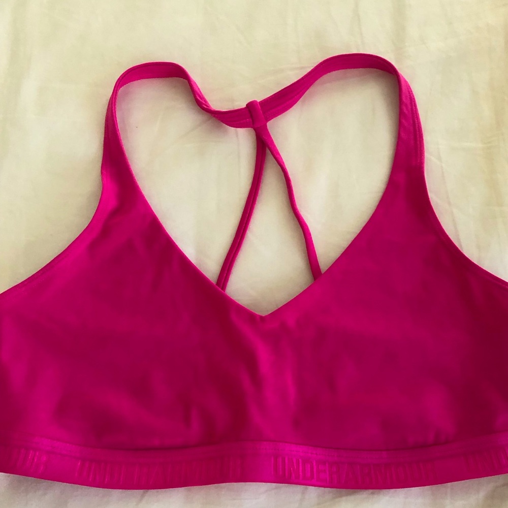 Under Armour Sports Bra - Hot Pink - Size Small